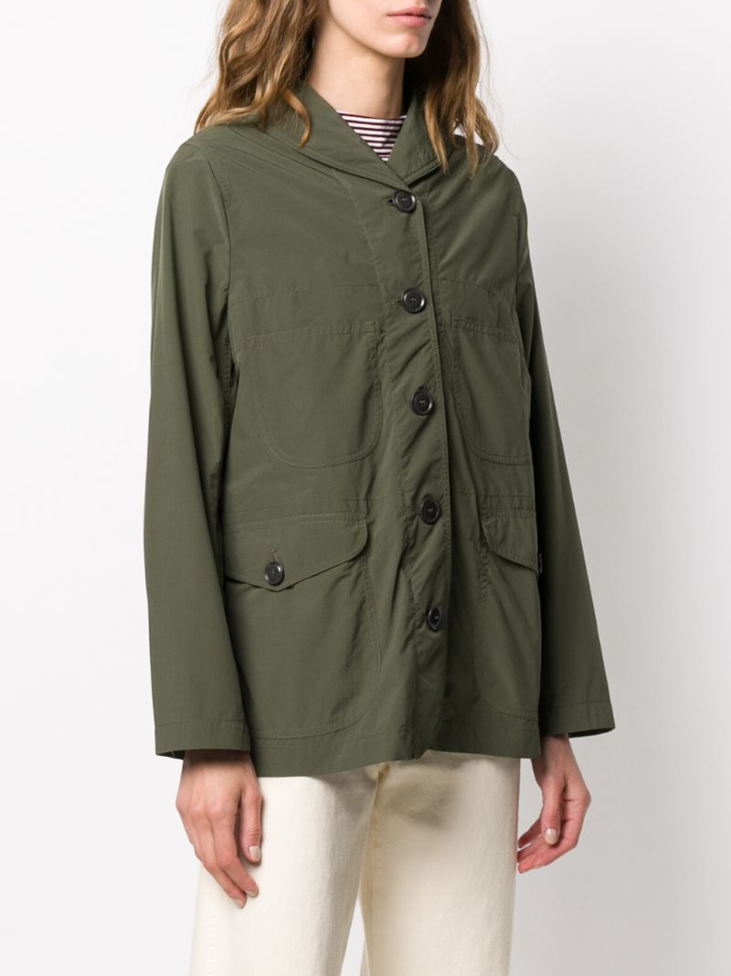 Shop Aspesi Seppia Buttoned Jacket In Green