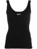 Off-White logo-print ribbed tank top - Black
