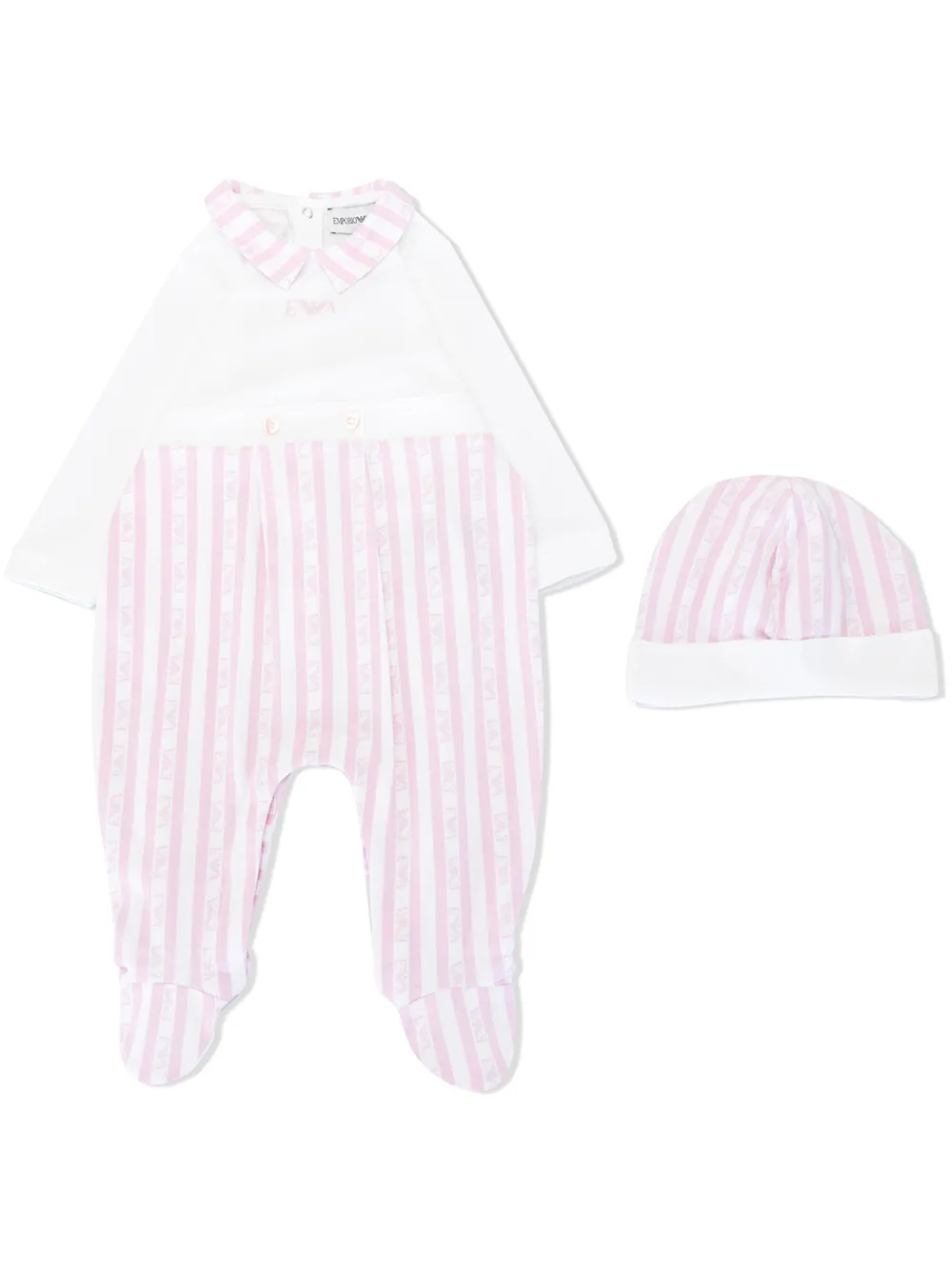 

Emporio Armani Kids mameluco con logo estampado - Blanco