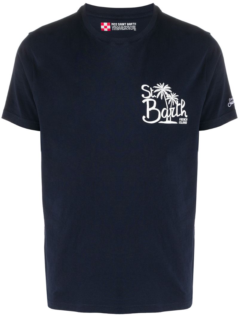 Mc2 Saint Barth Logo Print T-shirt In Blue