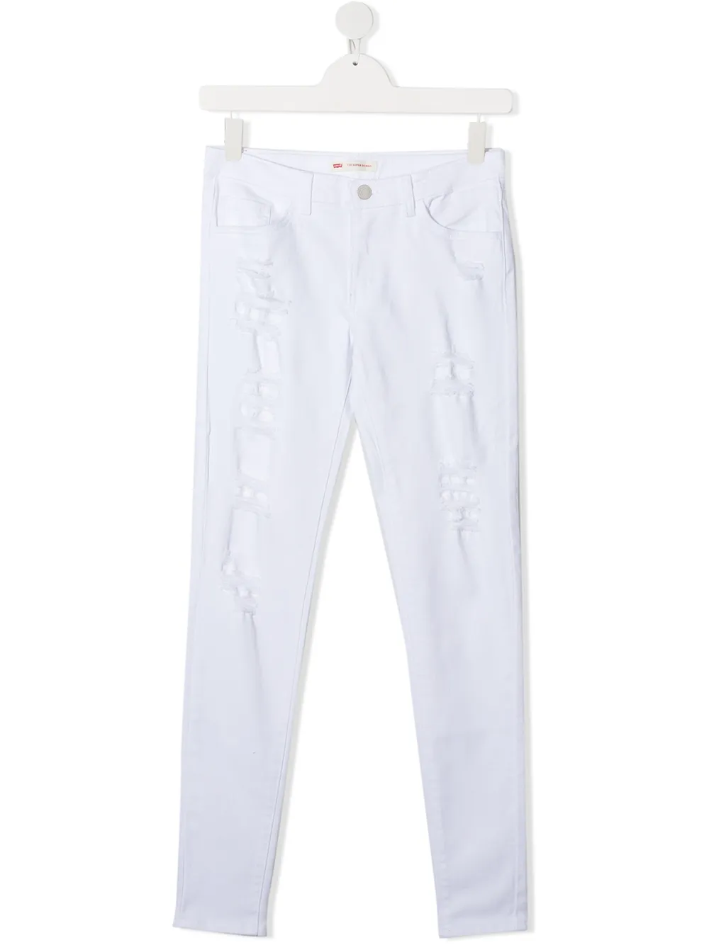 Levi's Teen Distressed Skinny Jeans In White