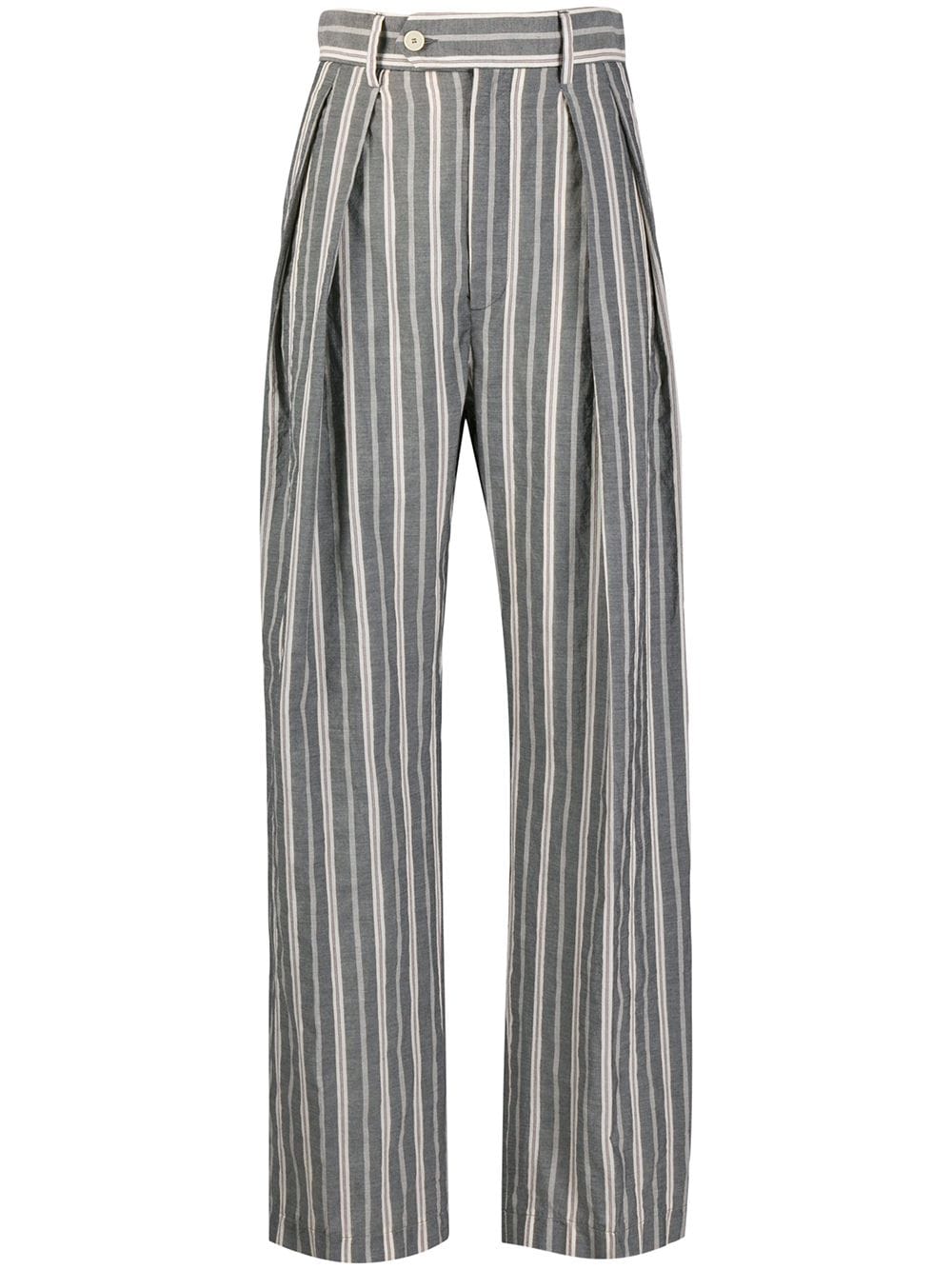 Barena Venezia Striped High-waisted Trousers In Grey