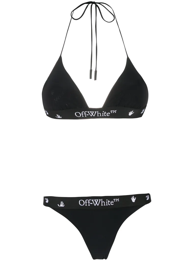 Click to view more detailed imagery on our partner's website Off-white Tape Triangular Bikini In Black