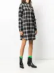 Off-White drawstring checkered shirt dress