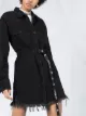 Off-White frayed Industrial belted denim dress