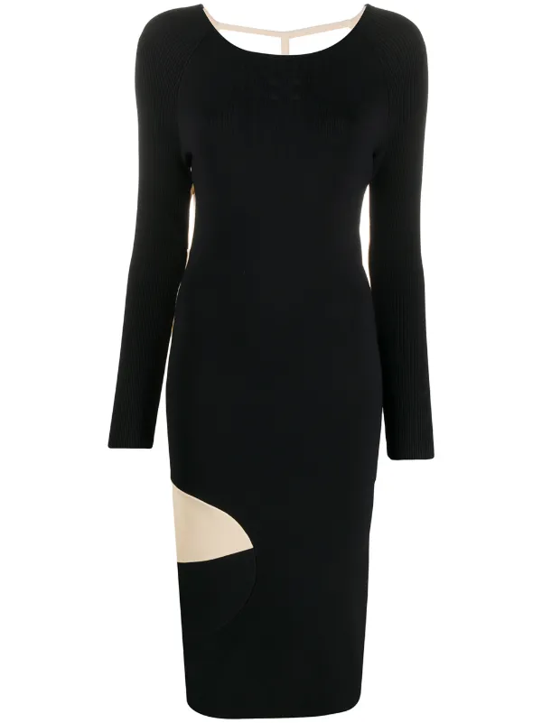 Off-White Front N' Back Ribbed-knit Dress in Black
