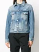 Off-White logo-embroidered short denim jacket