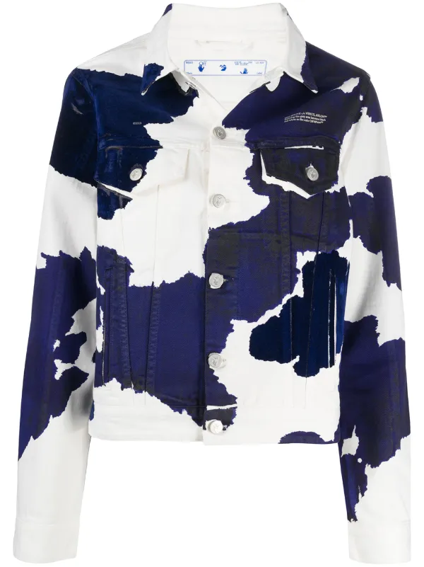 cow print jean jacket