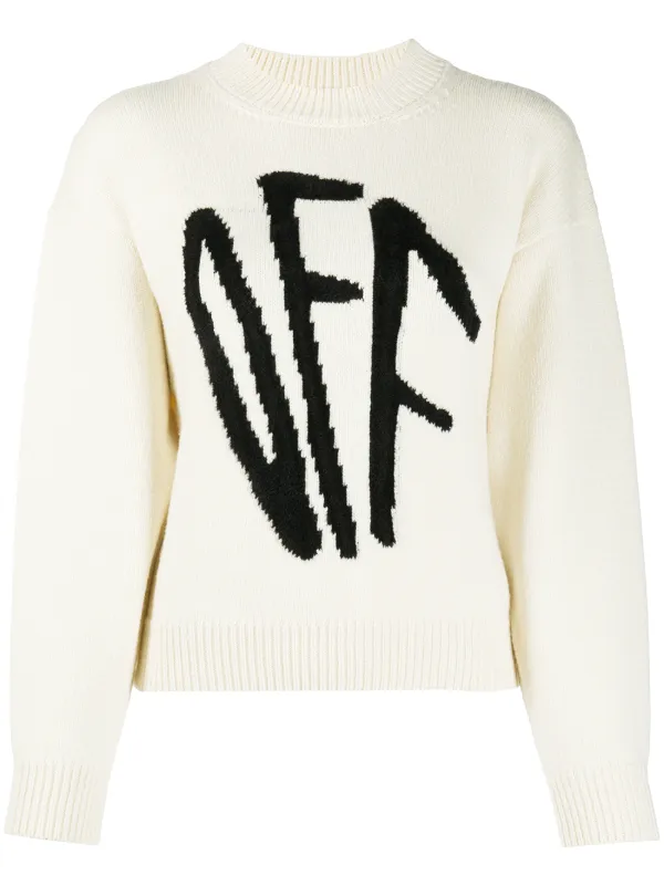 Off white crew neck jumper Clearance