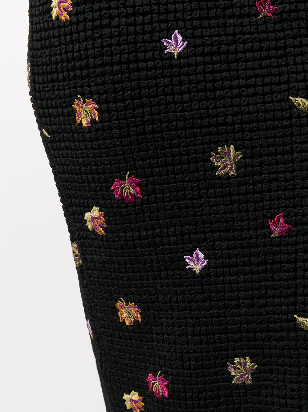 Off-white Embroidered-leaves Mid-length Skirt In Black