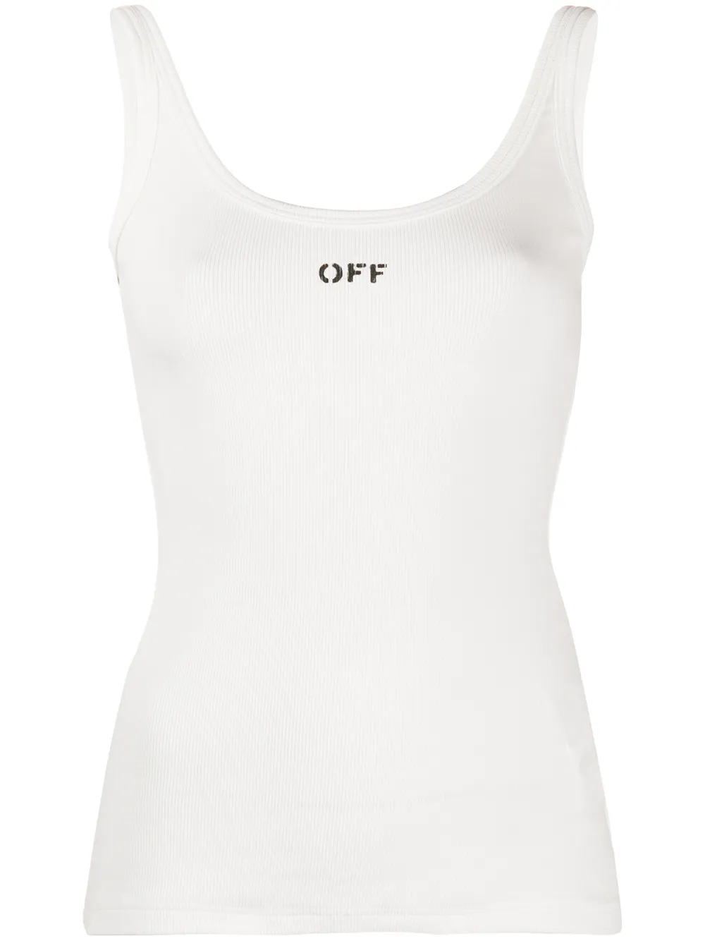 Click to view more detailed imagery on our partner's website Off-white White Rib Tank Top In White/black