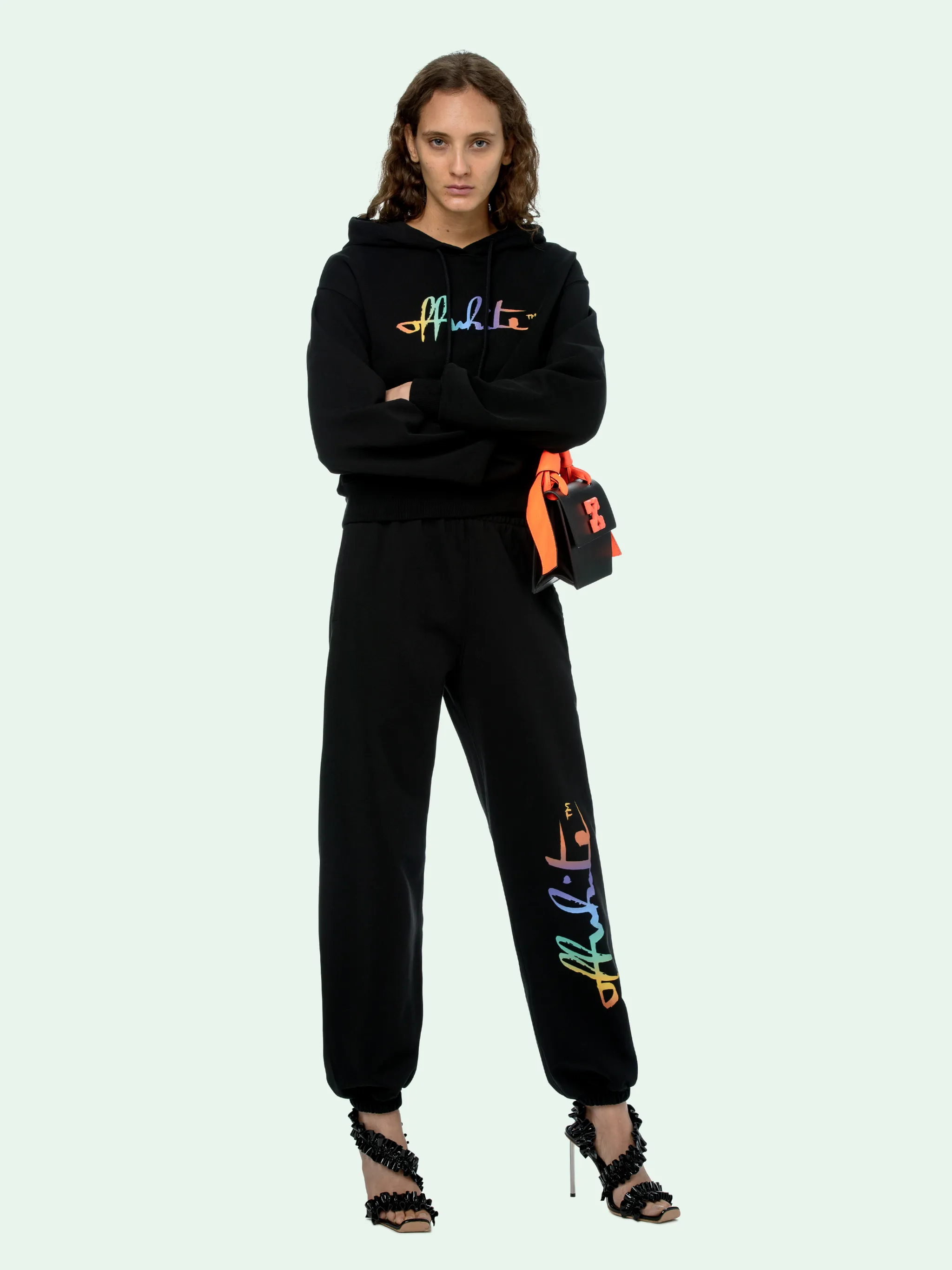 RAINBOW LOGO CROP HOODIE | Off-White 