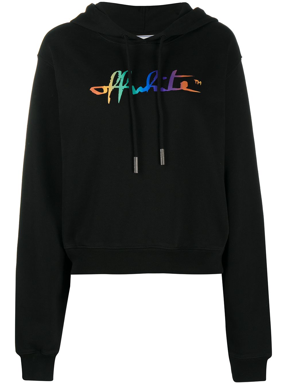 фото Off-white rainbow offwhite crop hoodie black multi