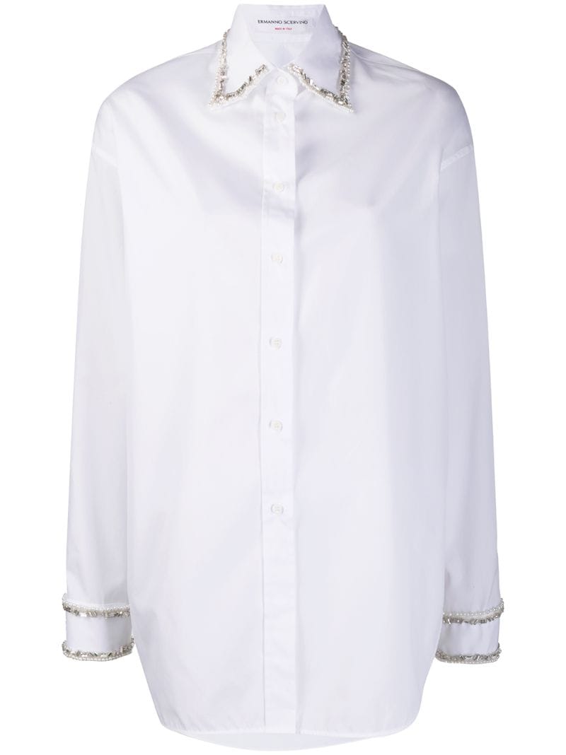 Ermanno Scervino Embellished Oversized Shirt In White