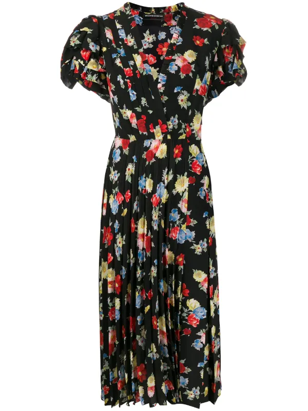 silk floral midi dress