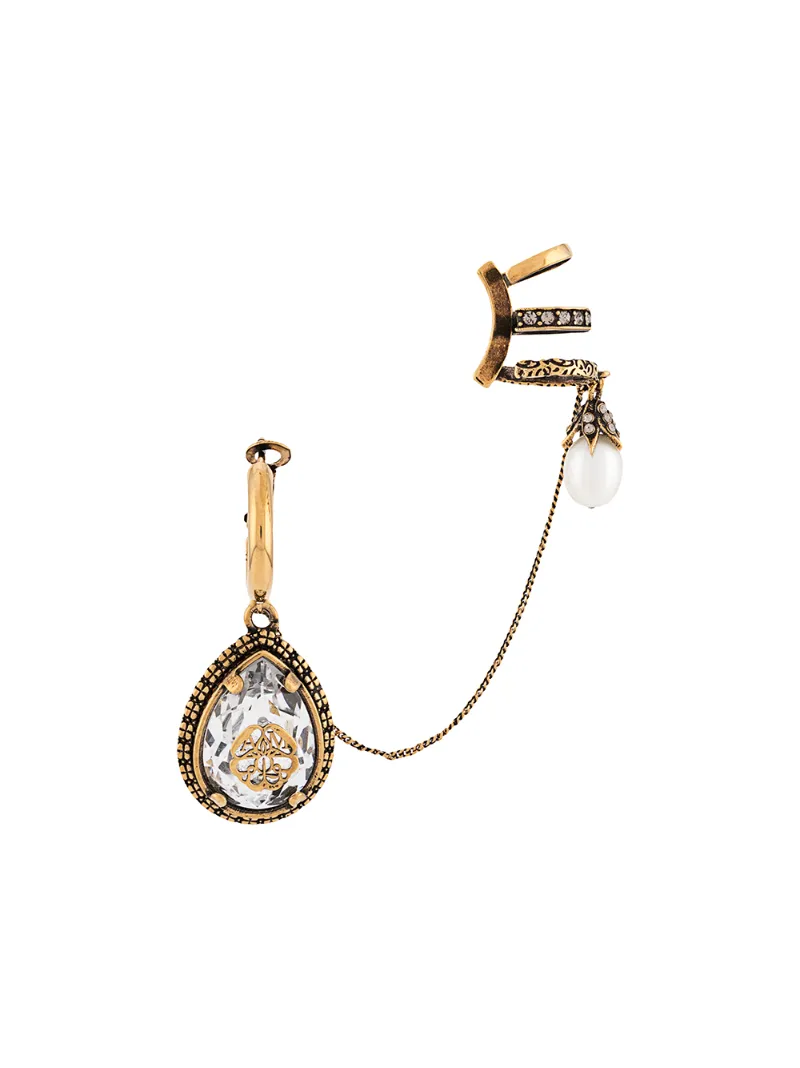 ALEXANDER MCQUEEN DROP CHAIN CUFF EARRING