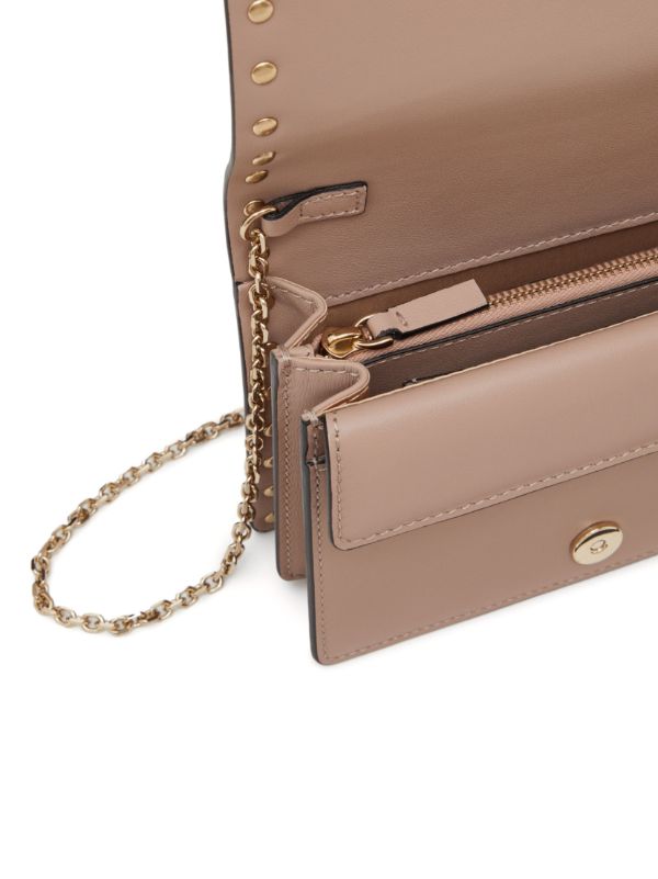 Valentino Garavani Rockstud Pouch Leather Wallet on Chain