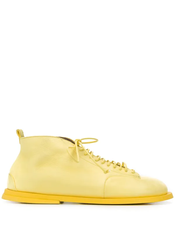 yellow lace up shoes