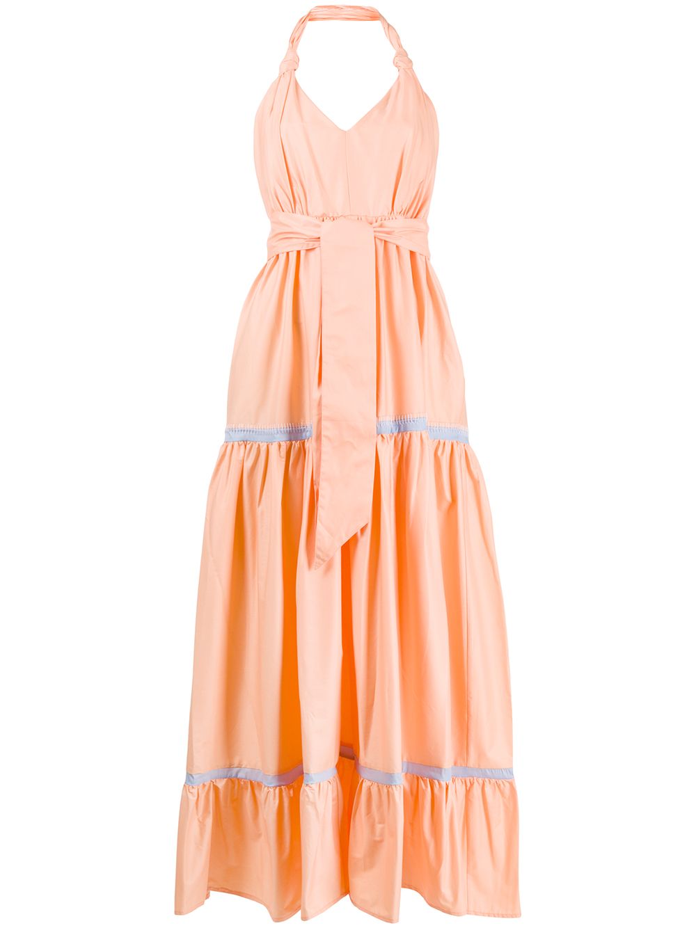 фото Alessia santi halterneck flared maxi dress