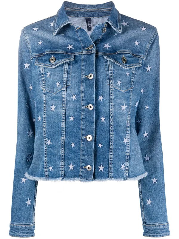 star embroidered denim jacket