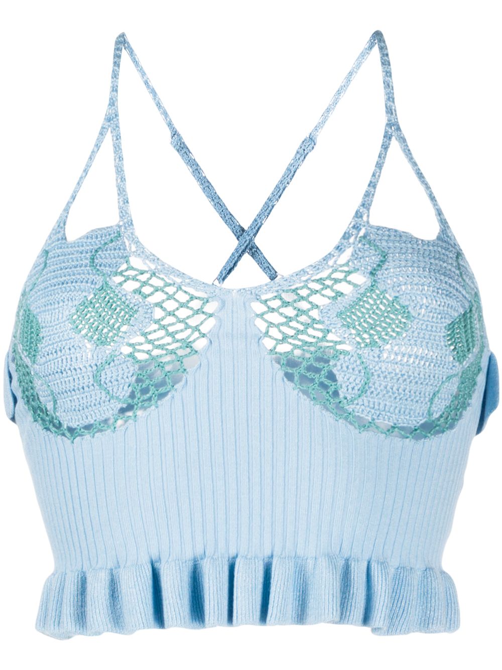 фото House of sunny net panel cropped top