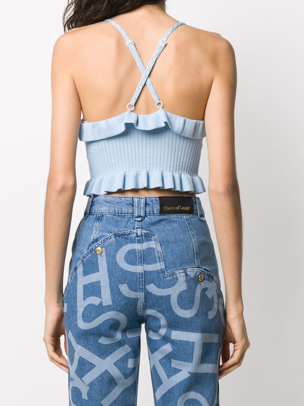 фото House of sunny net panel cropped top