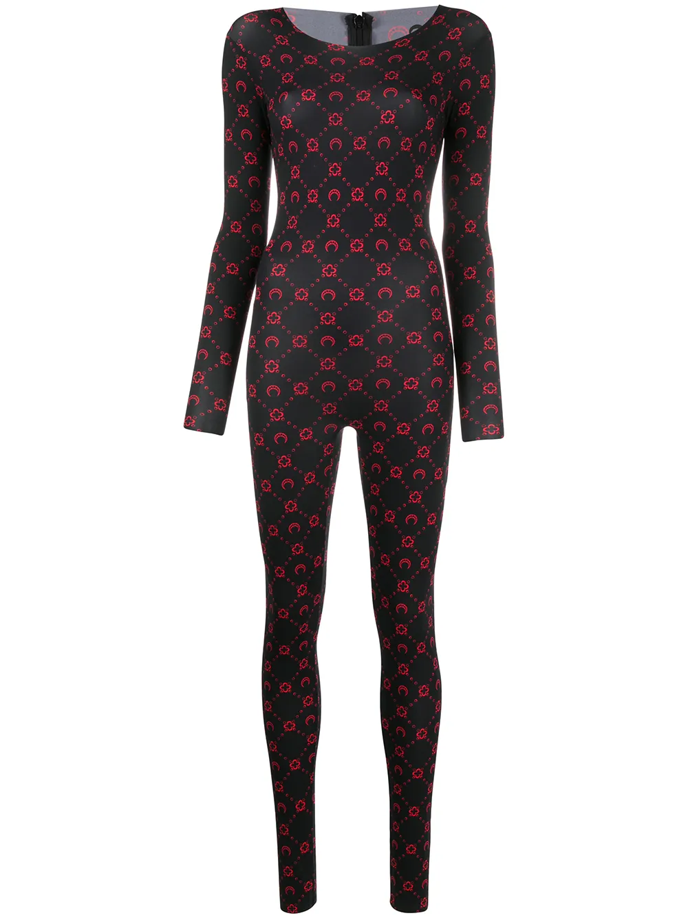 red full body jumpsuit