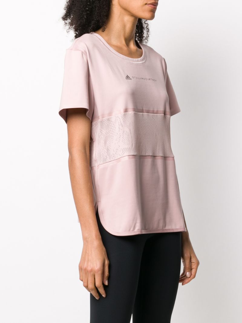 Shop Adidas By Stella Mccartney Panel Detail T-shirt In Pink