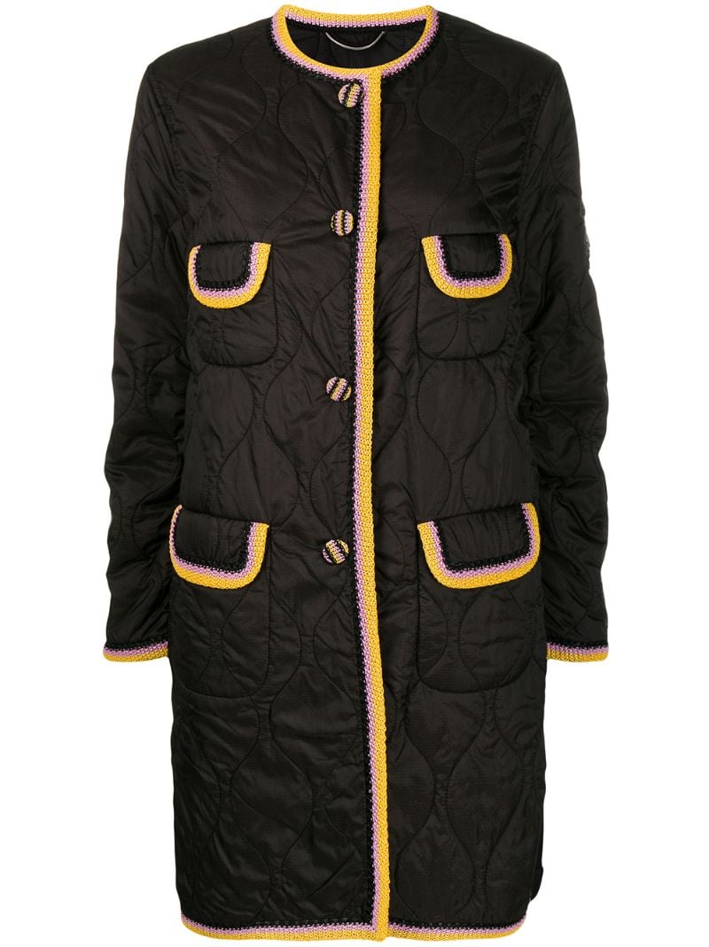 Ermanno Scervino Quilted Single-breasted Coat In Black