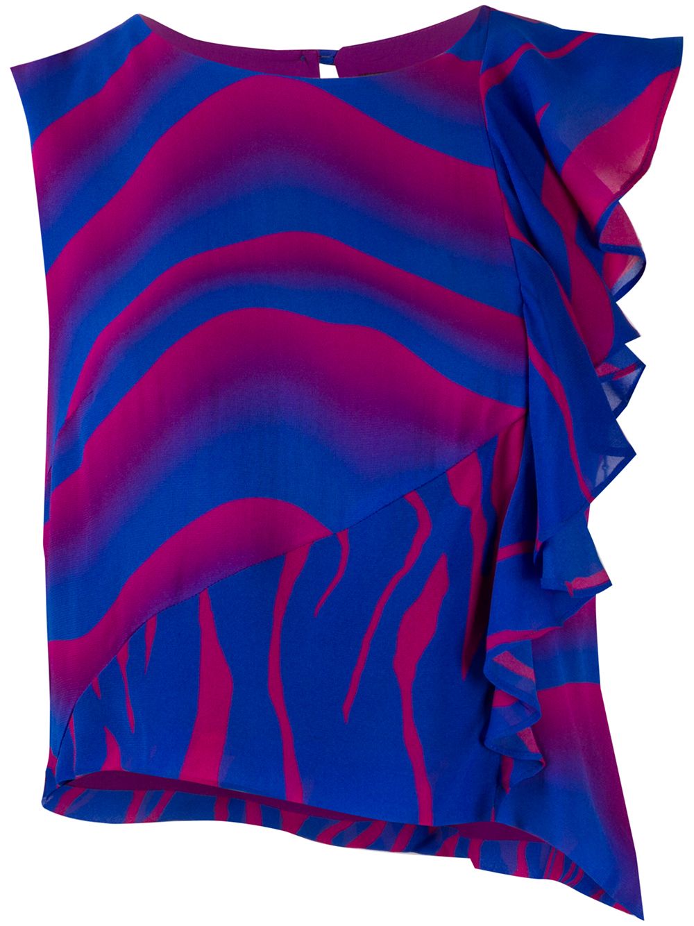 abstract-print asymmetric blouse