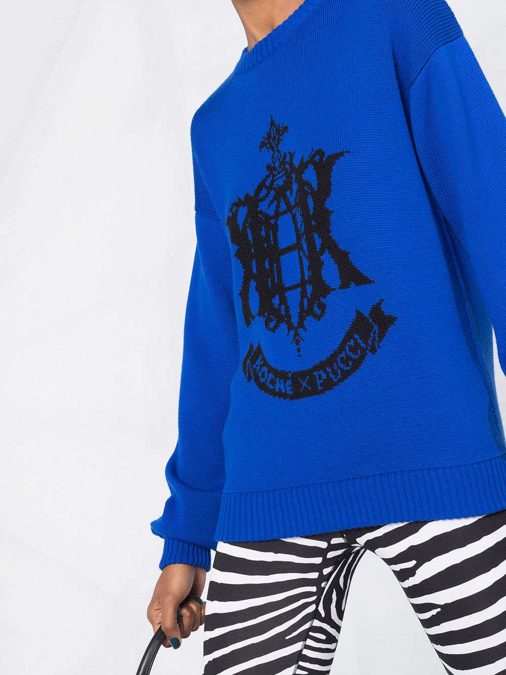 Shop Emilio Pucci X Koché Logo Intarsia Jumper In Blue