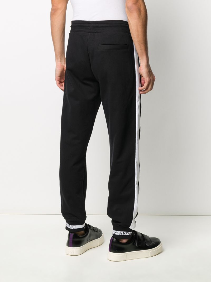 Shop Emporio Armani Two Tone Track Trousers In Black