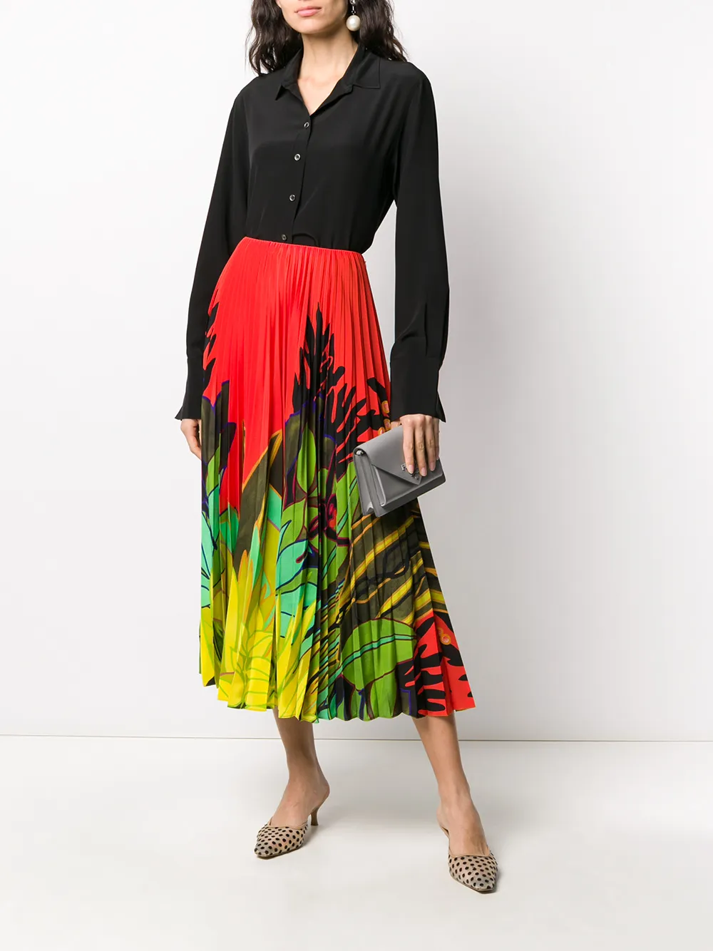 Valentino Garavani Plooirok met print Rood