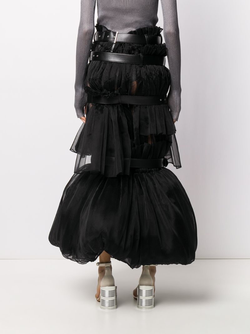 Shop Comme Des Garçons Caged Multi-belt Long Skirt In Black