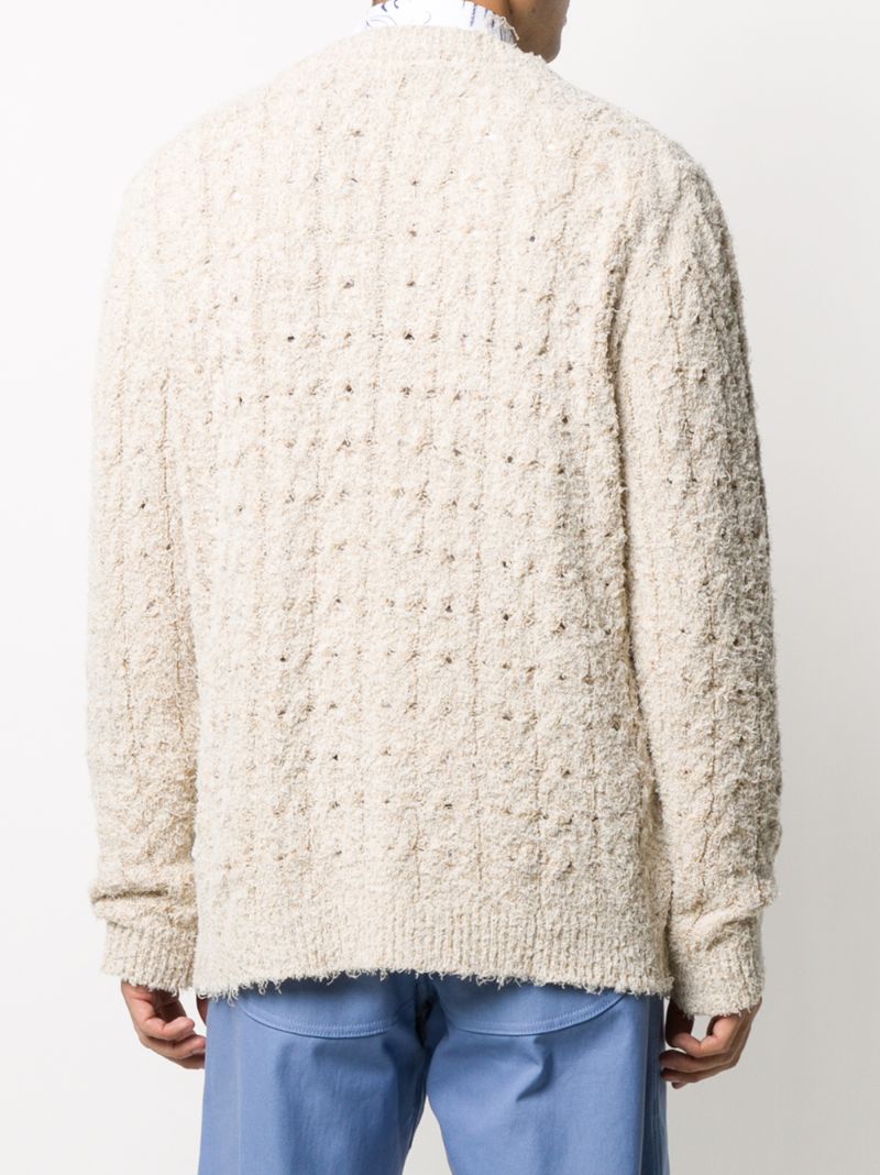 Shop Nanushka Textured Cable-knit Sweater In Neutrals