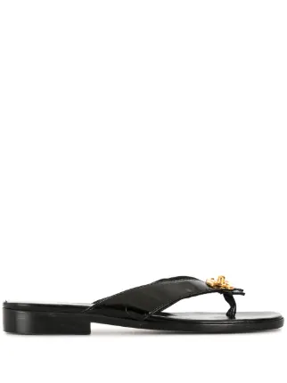 CHANEL Pre-Owned CC turn-lock Flat Sandals - Farfetch