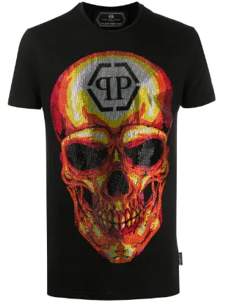 Philipp Plein Crystal Skull Print T-shirt - Farfetch