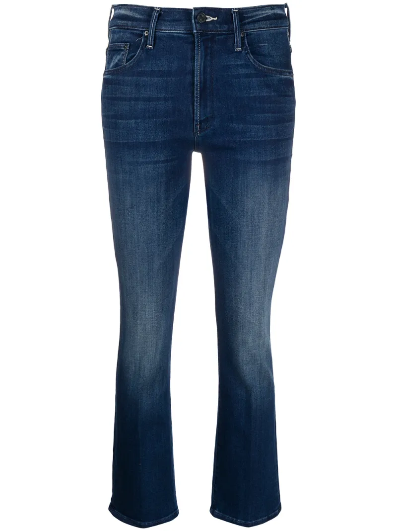 Mother Slim-fit Flared Jeans In Blue
