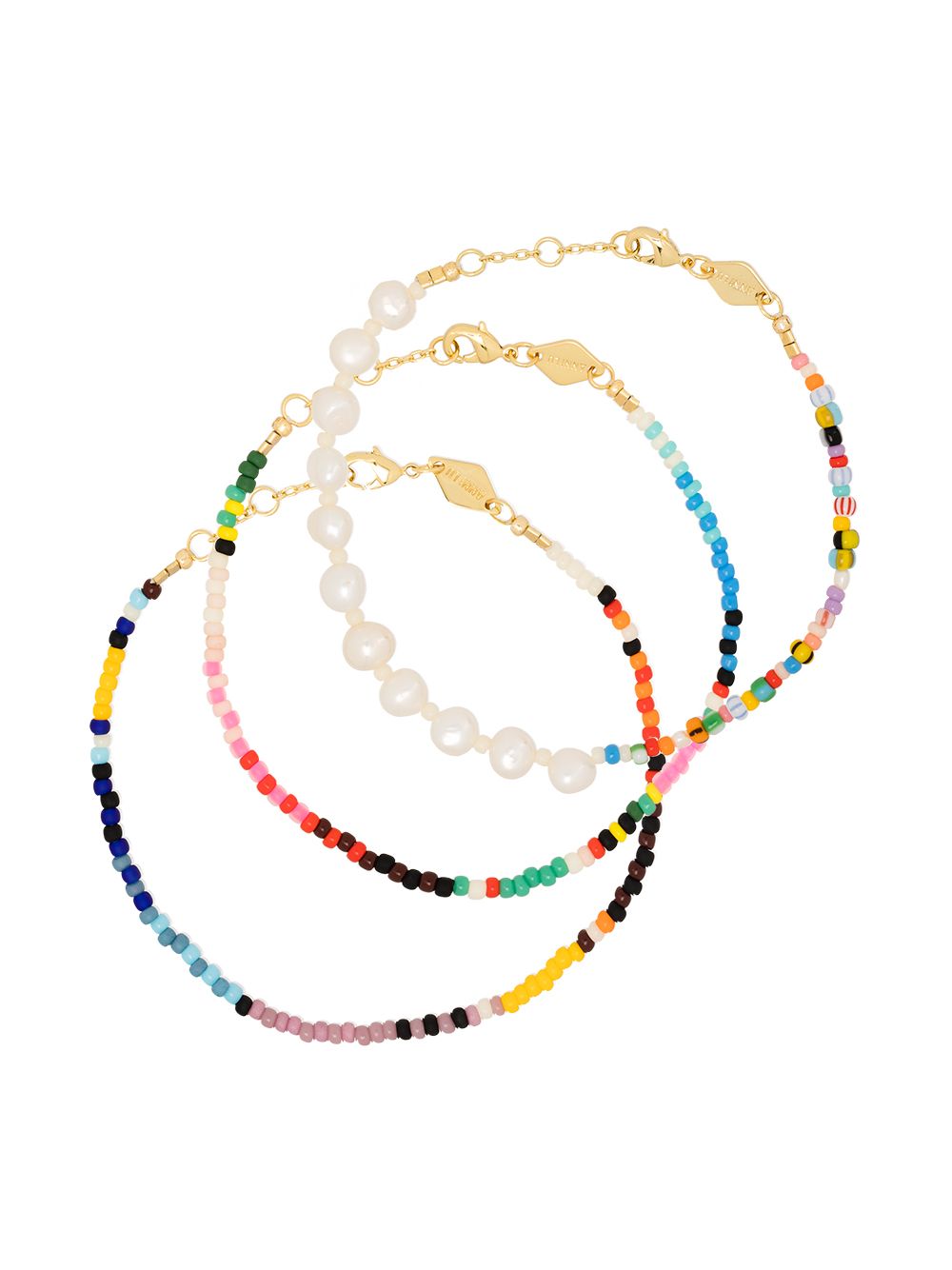 фото Anni lu multicoloured baja and alaia rainbow pearl beaded bracelet set