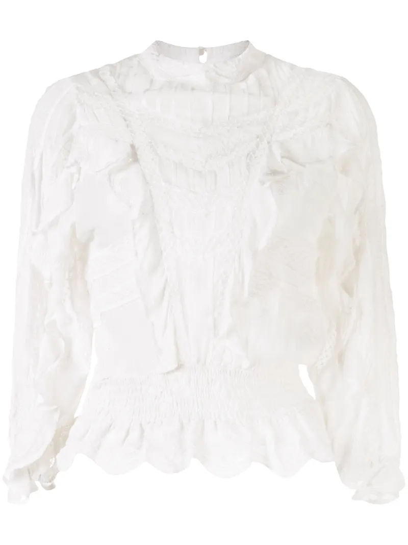 Iro Orrie Ruffle Trimmed Blouse In White