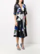 Off-White Midikleid mit abstraktem Print