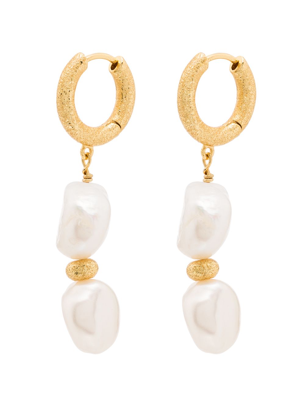 фото Anni lu gold vermeil stellar pearl drop huggie earrings