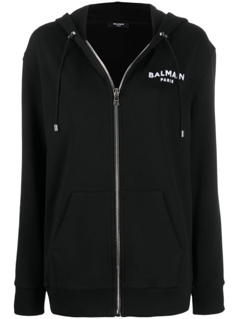 Balmain logo zipped hoodie Women