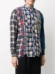 Needles contrast panel plaid print shirt