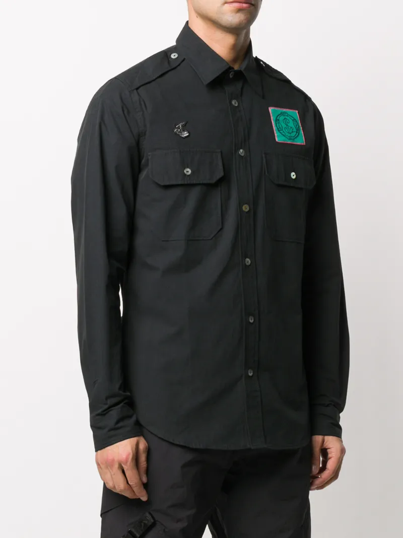VIVIENNE WESTWOOD ANGLOMANIA PATCH EMBROIDERED SHIRT