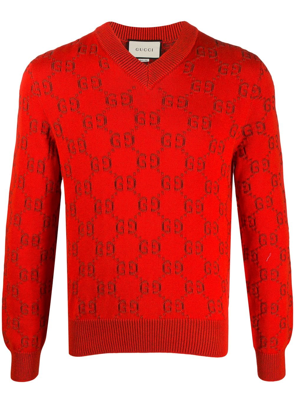 Gucci Gg Embroidered Jumper In Red