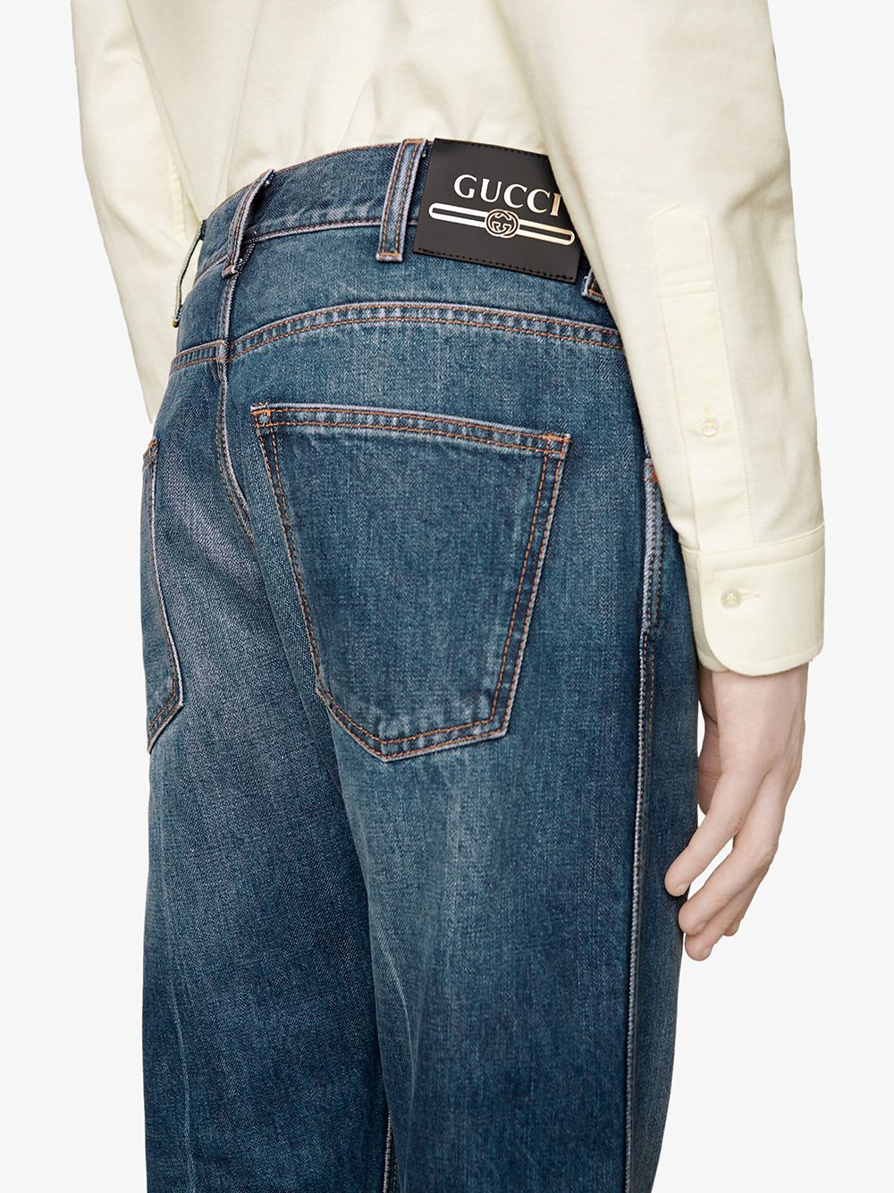 фото Gucci укороченные джинсы средней посадки