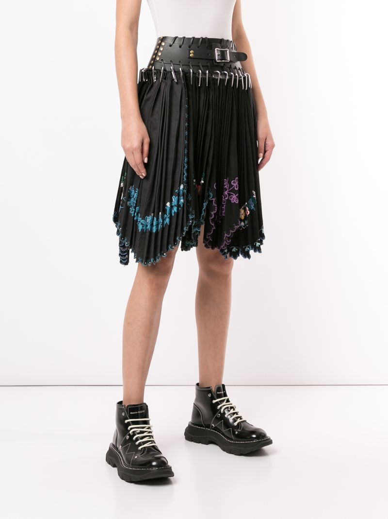 Shop Chopova Lowena Pleated Bondage Skirt In Black