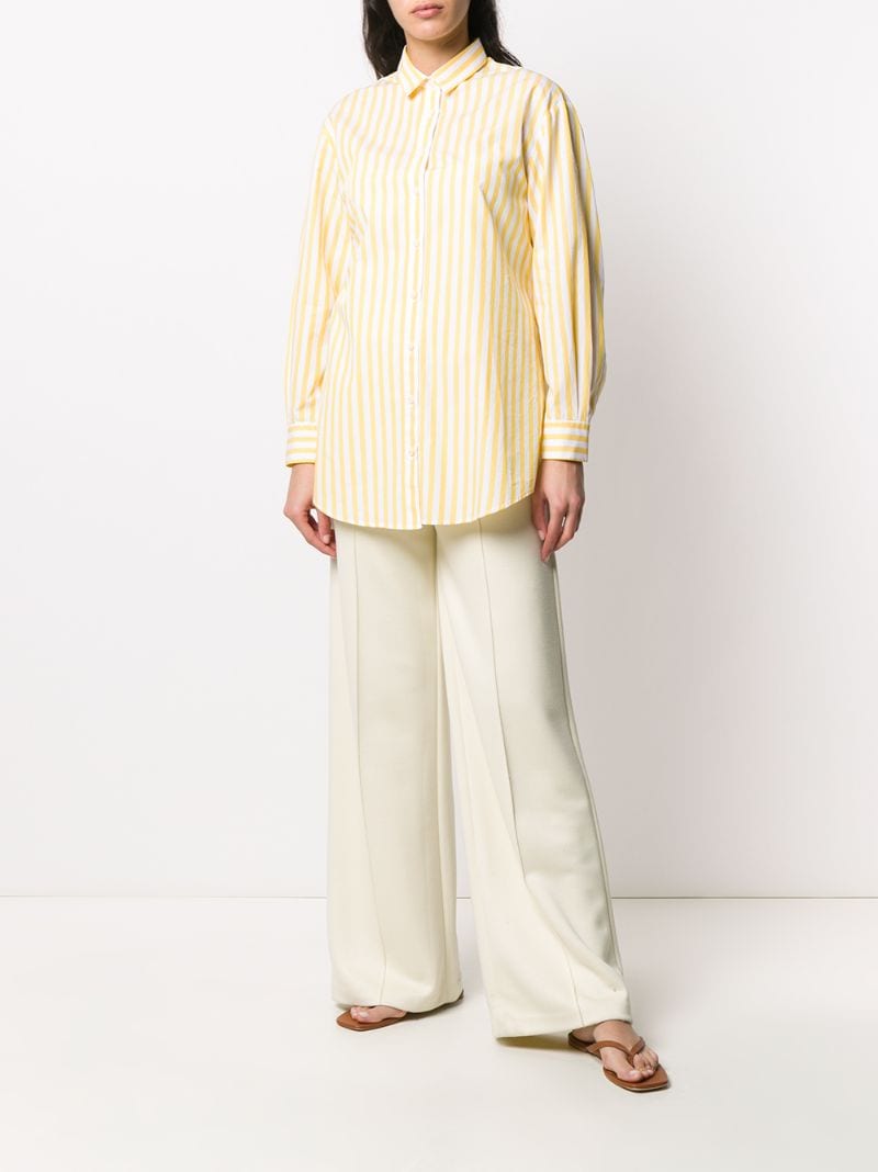 Shop Mc2 Saint Barth Brigitte Embroidered Striped Shirt In Yellow