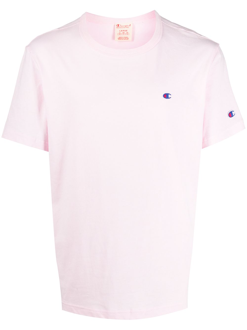 Shop Champion Embroidered Logo Crew Neck T-shirt In Pink